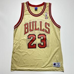 【44】90s Champion CHICAGO BULLS JORDAN GOLD 90年代 チャンピオン シカゴブルズ ジョーダン ゴールド ユニフォーム USA製 レア G1044