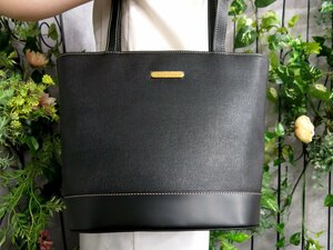 ●超美品●BURBERRY バーバリー●内ノバチェック●ロゴプレート●PVC カーフ レザー●トート ショルダー バッグ●黒●G金具●B5●Js47270