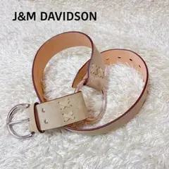 ☆美品☆J&M DAVIDSON レザーベルト　リング　スエード　ヌメ　ベージュ