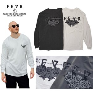 FEVR フォーエバー■送料込■ビンテージ ダークローズ 長袖 Tシャツ ロンT■黒■黒薔薇 サーフィン リバーサル 10feet 杉山清貴 ルーカ HIC