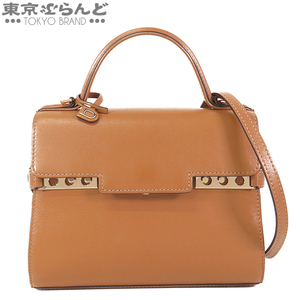 101768138 デルボー DELVAUX タンペート PM ライトブラウン レザー 2WAY ハンドバッグ ショルダーバッグ レディース