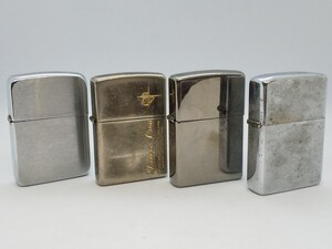 Zippo ジッポー 4個セット Lovers Cross 他 シルバー系無地 オイルライター 動作未確認 ジャンク