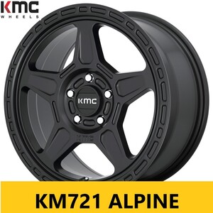 人気 USオフ系 新品4本 KMC KM721 ALPINE 8.0J 17in IS38 127 サテンブラック Jeep ラングラー グラディエーター