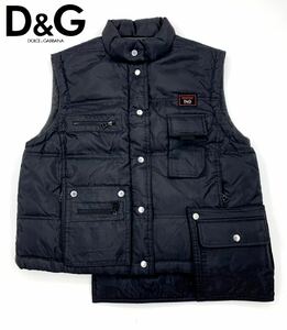 D&G DOLCE&GABBANA ドルガバ 名作 ギミック ダウンベスト 中綿 SNOW PUFF VEST マルチポケット取り外し可 裏地フリース イタリア製 