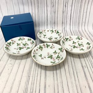 s001 E3(60) 未使用品 ウェッジウッド ワイルドストロベリー 小鉢 4枚セット Wedgwood wildstrawberry 取皿 中皿 ボウル まとめ売り 箱入