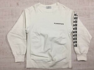 フラグスタフ FLAGSTUFF × BEAUTY&YOUTH ビューティアンドユース UNITED ARROWS 別注 サイドリブ スウェットトレーナー メンズ S 白