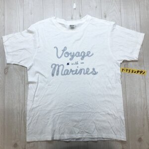 SHIPS シップス メンズ レディース マリンプリント 半袖Tシャツ M 白