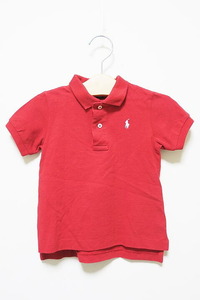 【中古】POLO RALPH LAUREN ポロ ラルフローレン 子供服 キッズ ポロシャツ レッド 半袖 男の子 24M