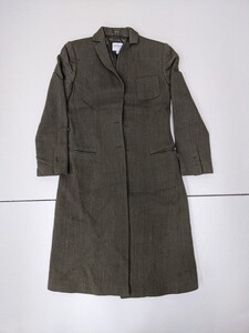 14．ARMANI COLLEZIONI イタリア製 アルマーニ チェスター フィールド ロング ウール コート レディース40 グレー系z104