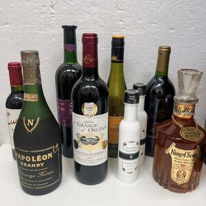 【C-0427.6-2a】お酒 まとめ売り ワイン ウイスキー ナポレオン 特級 King of Scots RARE EXTRA OLD 赤ワイン 白ワイン 等 未開栓