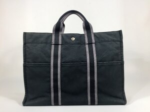 エルメス トートバッグ フールトゥ MM キャンバス ブラック×グレー 【人気 美品】 返品保証