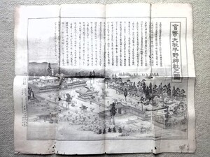 11b11　古い地図　官幣大社平野神社之図　石田有年/画　明治28年　印刷発行　官幣大社平野神社社務所　細密銅版図