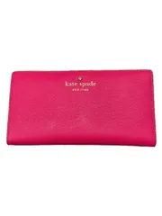 kate spade new york 2つ折り財布 フェイクレザー ピンク 無地 レディース