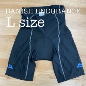 DANISH ENDURANCE サイクリング ショーツ アンダー パンツ メンズ バイク 男性用 パッド付き 伸縮 フィット ブラック グレー L