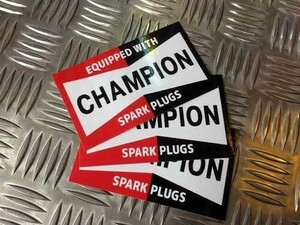 CHAMPION ステッカー スクエア 3枚セット チャンピオン ステッカー STICKER レーシング RACING アメリカン雑貨