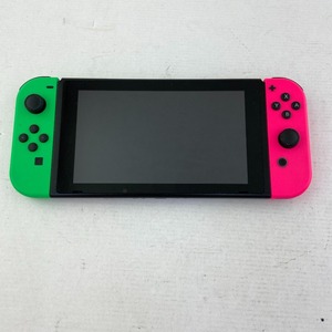 03w11410【1円～】ニンテンドースイッチ 強化型 ネオングリーン・ネオンピンク [タブレット・Joy-Con のみ] 2019年製 中古 switch 任天堂