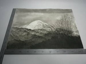 「伊吹山 ～ 伊吹山 2（裏表描画）」水墨画【坂垣内 将泰】作者直筆原画「真作」P10号ハーネミューレ紙(経年保管品)【送料無料】00700160