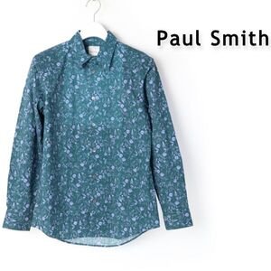 870 新品 訳あり Paul Smith ポールスミス Flower Stamp カジュアルシャツ メンズ 花柄 長袖 シャツ M 233357