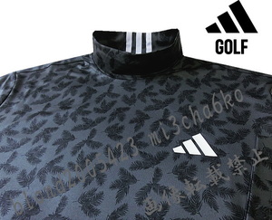 ■新品【adidas GOLF】アディダスゴルフ 微起毛保温AEROREADYテクノロジーモックネックシャツ■BK/L