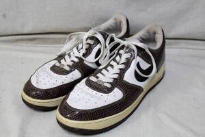 60 NIKEナイキAir Force1エア フォース1/2004年製ビンテージ当時物Low Premium蛇柄Snakeskinスネーク茶蛇ブラウン系サイズUS11.5(29.5㎝)