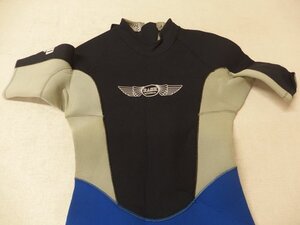 1140141a【RASH WETSUITS ラッシュ ウェットスーツ 青】中古品/ダイビング用品 スキューバ/全長138cm程度 ML