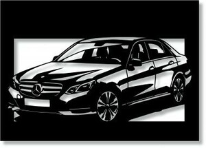 メルセデス・ベンツ(MERCEDES) W212 後期　セダンの切り絵　【A4サイズ】[C4-131]