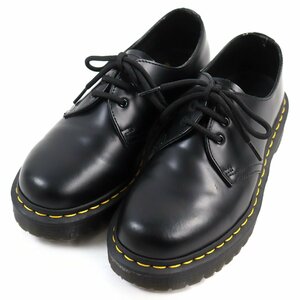 【ドンドン見直し】良品○ドクターマーチン 1461 イエローステッチ BEX 3EYE SHOE 3ホール レザーシューズ ブラック 6 ユニセックス