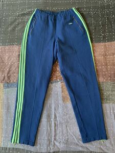 70s 5号 adidas 紺×緑 ビンテージ ジャージパンツ デサント vintage navy green トラックパンツ アディダス