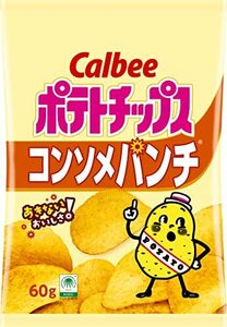 【ポテトチップス】カルビー ポテトチップスコンソメパンチ 60g×12袋 おやつ おつまみ