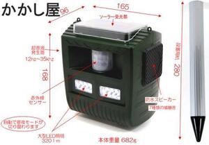 ■ソーラー式　害獣撃退装置　通せんぼくん　威嚇音と超音波