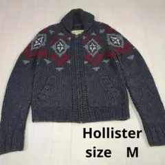 Hollister カウチン　カーディガン　アメカジ　グレー　M