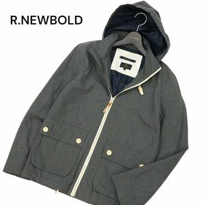 R.NEWBOLD ポールスミス 通年 牛革使い★ フーディー ジップ ジャケット ブルゾン Sz.M　メンズ グレー　C4T02905_3#O