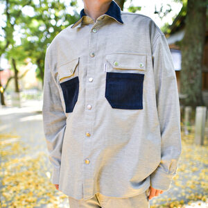 定価49500円 新品 MINDSEEKER × MASON MAZE Corduroy Shirt コラボ 切り替え シャツ ジャケット メイソンメイズ マインドシーカー