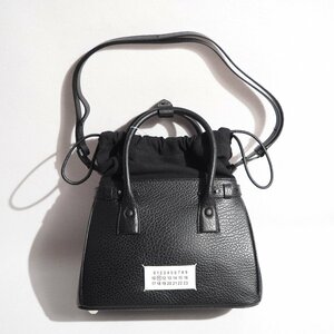 P0325P　▼Maison Margiela メゾンマルジェラ 11▼　新品 22AW 5AC DRAWSTRING SMALL ショルダーバッグ ブラック / 黒 レザーバッグ rb mks