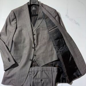 定価110万!!!神の繊維!!!【Ermenegildo Zegna ゼニア】「15 MILMIL 15」極艶の極上生地◎ スーツ スリーピース 50 XL SU MISURA