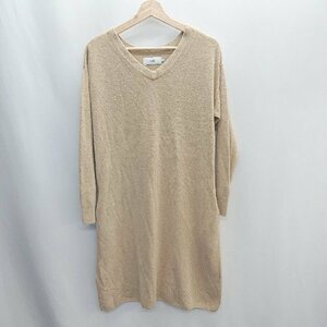 ◇ AZUL BY MOUSSY アズールバイマウジー 長袖 ロング丈 ワンピース サイズL ベージュ レディース E