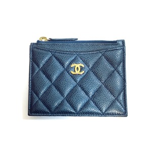 CHANEL シャネル A84105 キャビアスキン マトラッセ コイン/カードケース 【極美品】【送料無料】中古品 used A