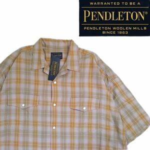 新品タグ付 好配色 近年新作 PENDLETON プレイドチェック柄 オーバーサイズ 開襟 半袖シャツ メンズ ペンドルトン オンブレ 2308216