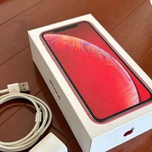 Apple iPhone XR 赤　箱と充電器