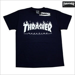 新品 THRASHER Tシャツ XL スラッシャー ストリート スケボー スケーター 紺 ネイビー TH8168