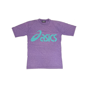 【送料無料】レア イタリア製 80s-90s ASICS ロゴ Tシャツ 霜降りパープル vintage 古着 オールドスクール