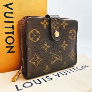 A348【ほぼ極美品】LOUIS VUITTON ルイヴィトン モノグラム コンパクトジップ ラウンドファスナー 二つ折り財布ウォレット M61667/MI1003