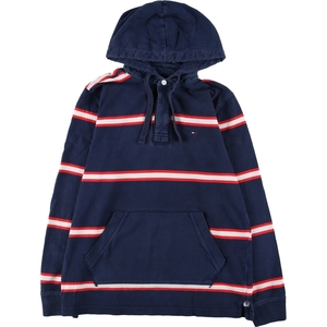 古着 トミーヒルフィガー TOMMY HILFIGER フード付き ラガーシャツタイプ ロングTシャツ ロンT メンズM相当 /eaa497970