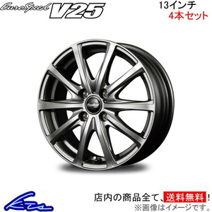 MID ユーロスピード V25 4本セット ホイール スクラムワゴン【13×4B 4-100 INSET43 グレー】DG64W EuroSpeed アルミホイール 4枚 1台分