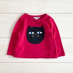 marimekko KISSANPAIVAT ベイビー 猫 長袖 Tシャツ 74/9M ピンク マリメッコ KIDS キッズ キャット カットソー mina perhonen PETIT BATEAU