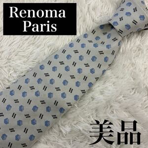 【美品】Renoma Paris レノマ パリス 総柄 ネクタイ　シルク100% M-0075