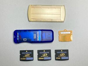 ジャンク品　OLYMPUS xDピクチャーカード　3枚　USBリードライトアダプター　microSDアタッチメント　まとめて