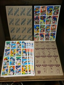 まとめ 昭和レトロ 当時物 めんこ 16面 未裁断 2種8枚 みつばちハッチ/プロレス/特撮怪獣/タイガーマスク等 面子 メンコ 駄菓子屋 駄玩具