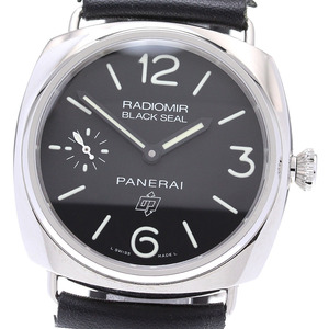 パネライ PANERAI PAM00380 ラジオミール ブラックシール ロゴ スモールセコンド 手巻き メンズ 美品 保証書付き_837320