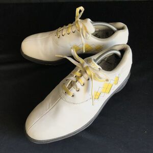 フットジョイ/FOOTJOY eCOMFORT★ゴルフシューズ【6/23.0/白×黄/WHITE×YELLOW】Shoes◆E-104